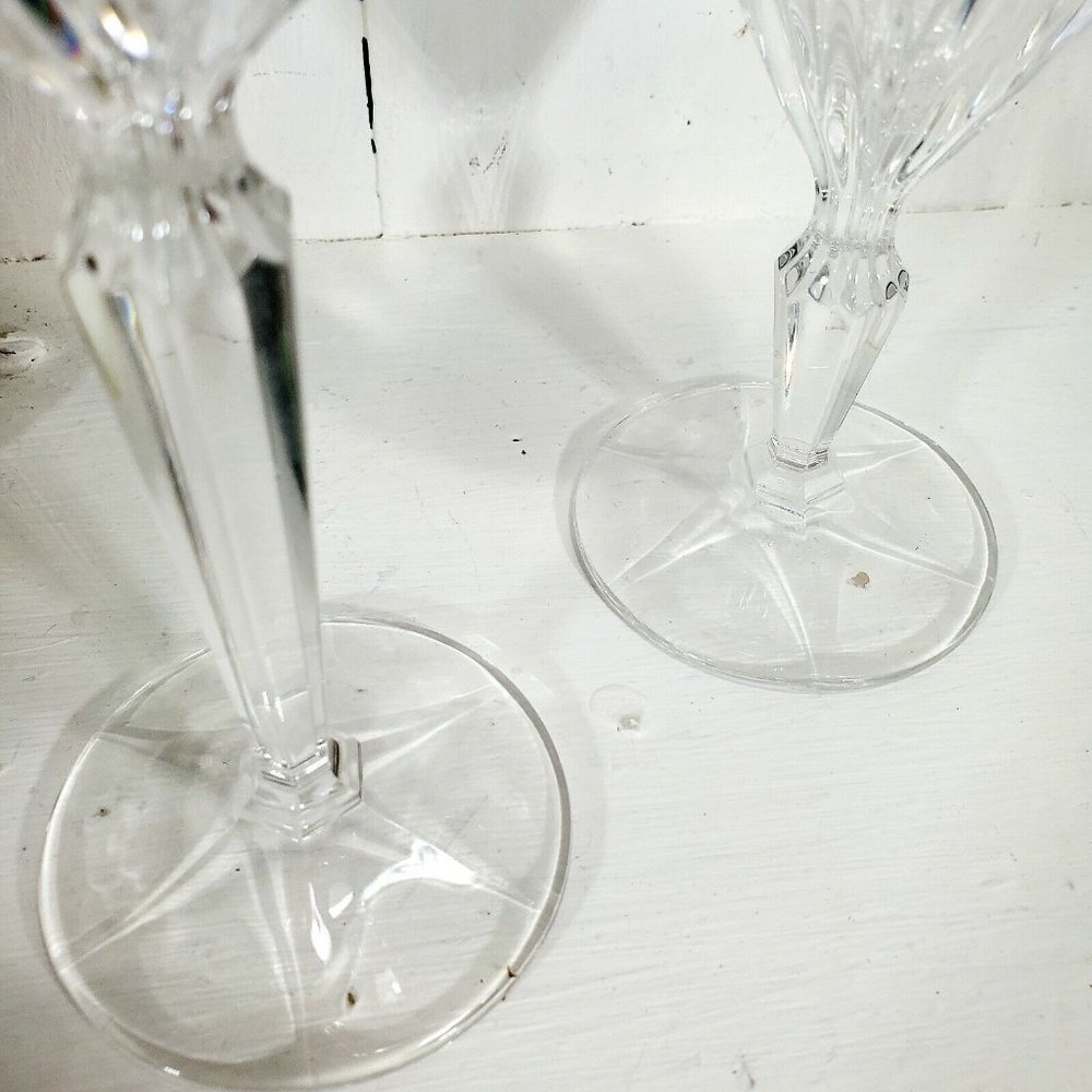 Pair Mikasa Icicles Water Goblet & Ice Tea Glass mixed set - Picture 6 of 8